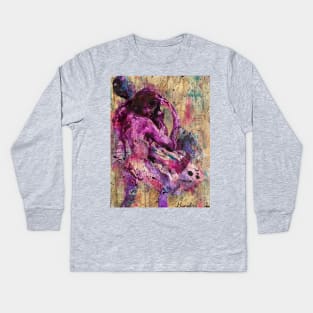 Abstract Figurative, Mixed Media, Expressionism T-Shirt, Wall Art, and Accesories Kids Long Sleeve T-Shirt